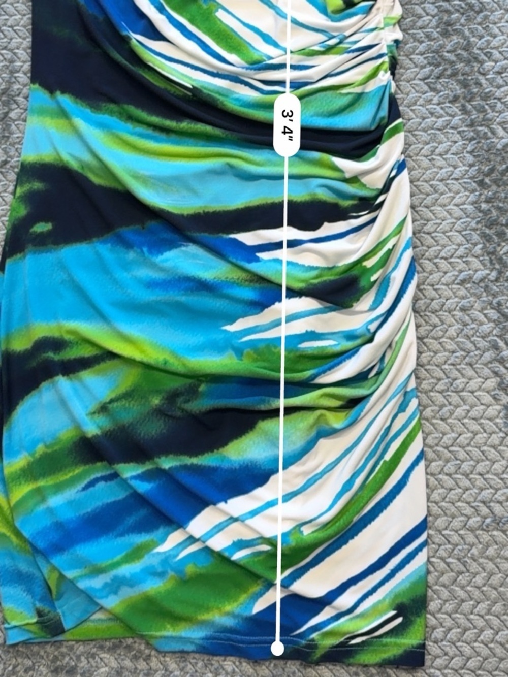 Joseph Ribkoff Abstract Multi-Color Ruched Sheath Dress Size 14 - Picture 10 of 10